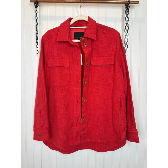 Banana Republic Red Boxy Button Down Shirt - Picture 1 of 6